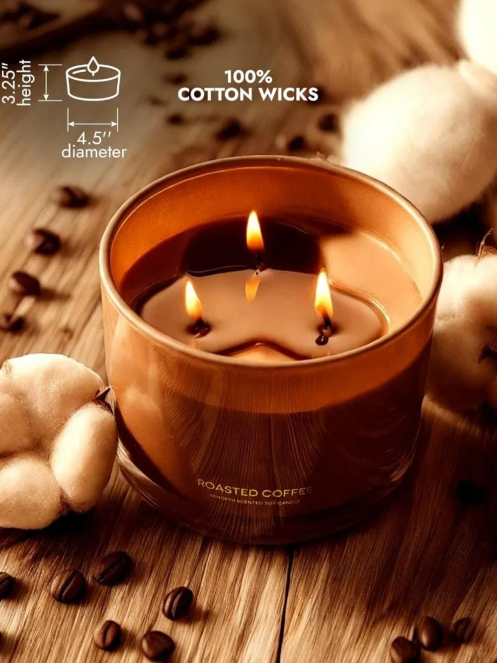 Luxury Soy Candle | Large 3 Wick Jar | 40+ Hours Burn Time | Natural Wax Gift